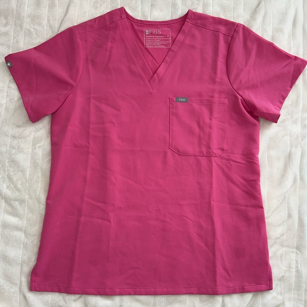 ✨NWOT✨FIGS Women's F'ing Pink Catarina - One-Pocket Scrub Тор™ M